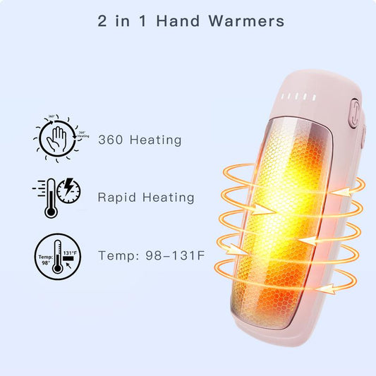 Cozyra™ Rechargeable Hand Warmers (2 Pack), Magnetic Portable Pocket-Size Warmers, Perfect for Winter, Christmas Gifts, Outdoor, Camping, Hunting & Skiing